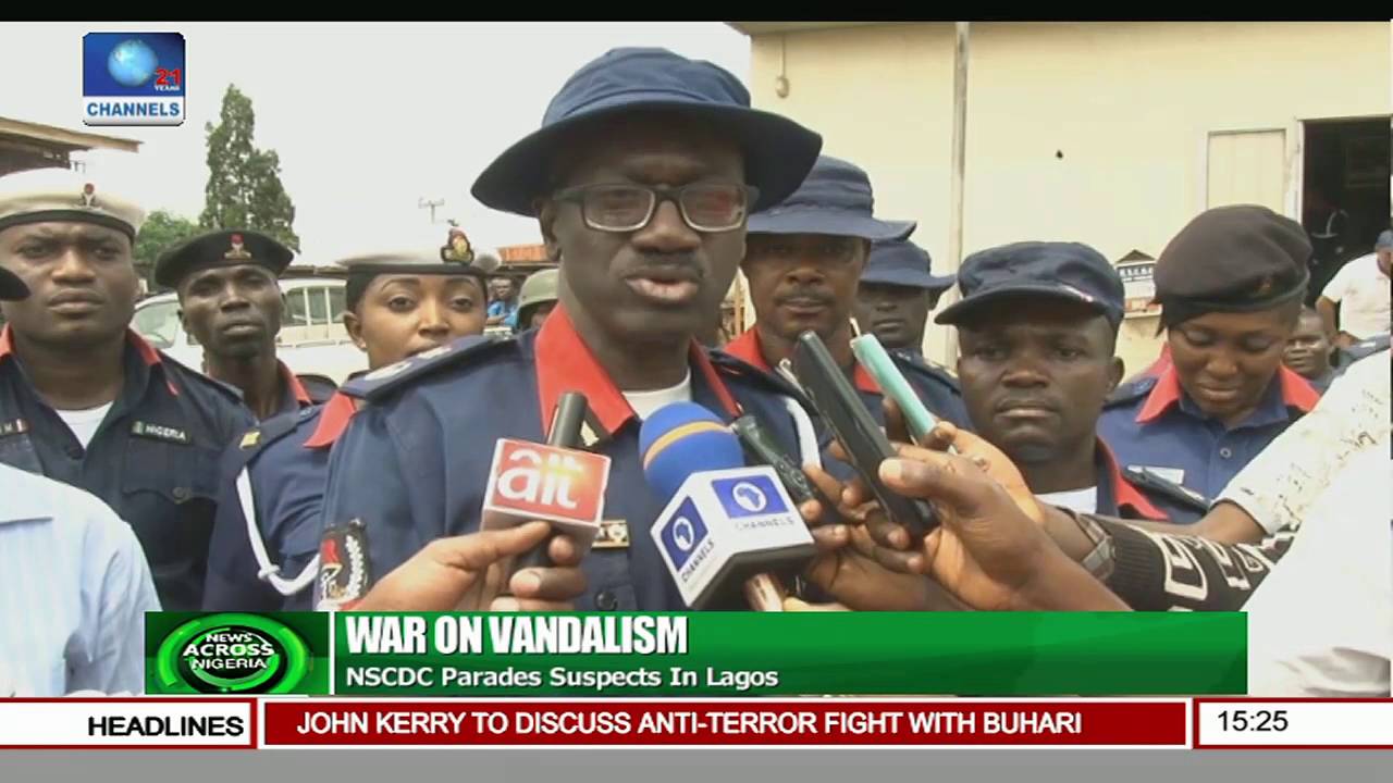 NSCDC Parades Suspected Pipeline Vandals In Lagos