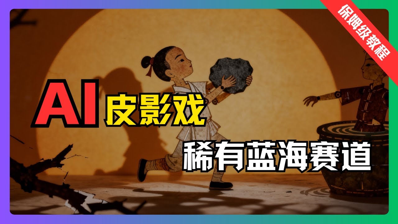 【AI黑科技】0基础，直接AI生成！深挖AI皮影戏赛道，避开内卷，起号速度太惊人！这才是2026年出海最稳的玩法