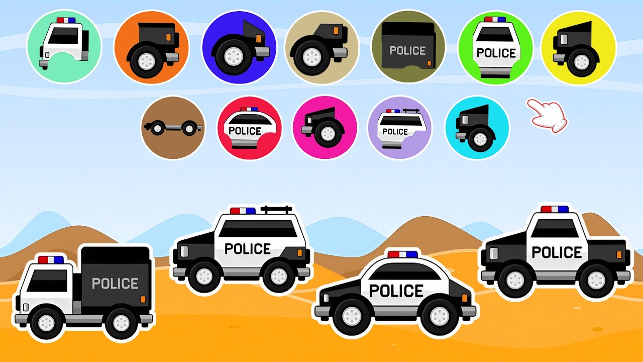 Find & Match All Police Cars, SUVs & Trucks! 🚨🚗 | Ultimate Vehicle Puzzle Game