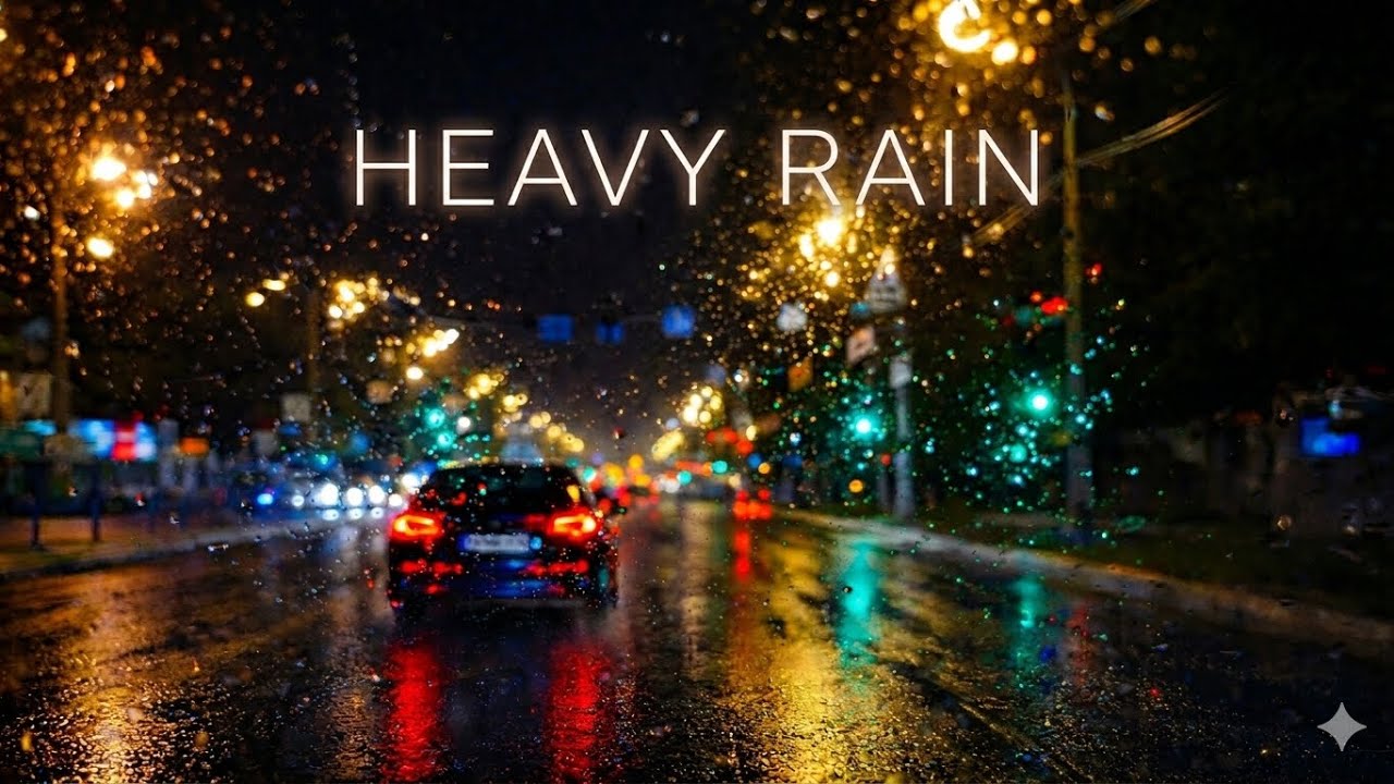 HEAVY RAIN NIGHT DRIVE 🌧️ | Low Visibility POV | Kharkiv Ukraine 4K | No Talking