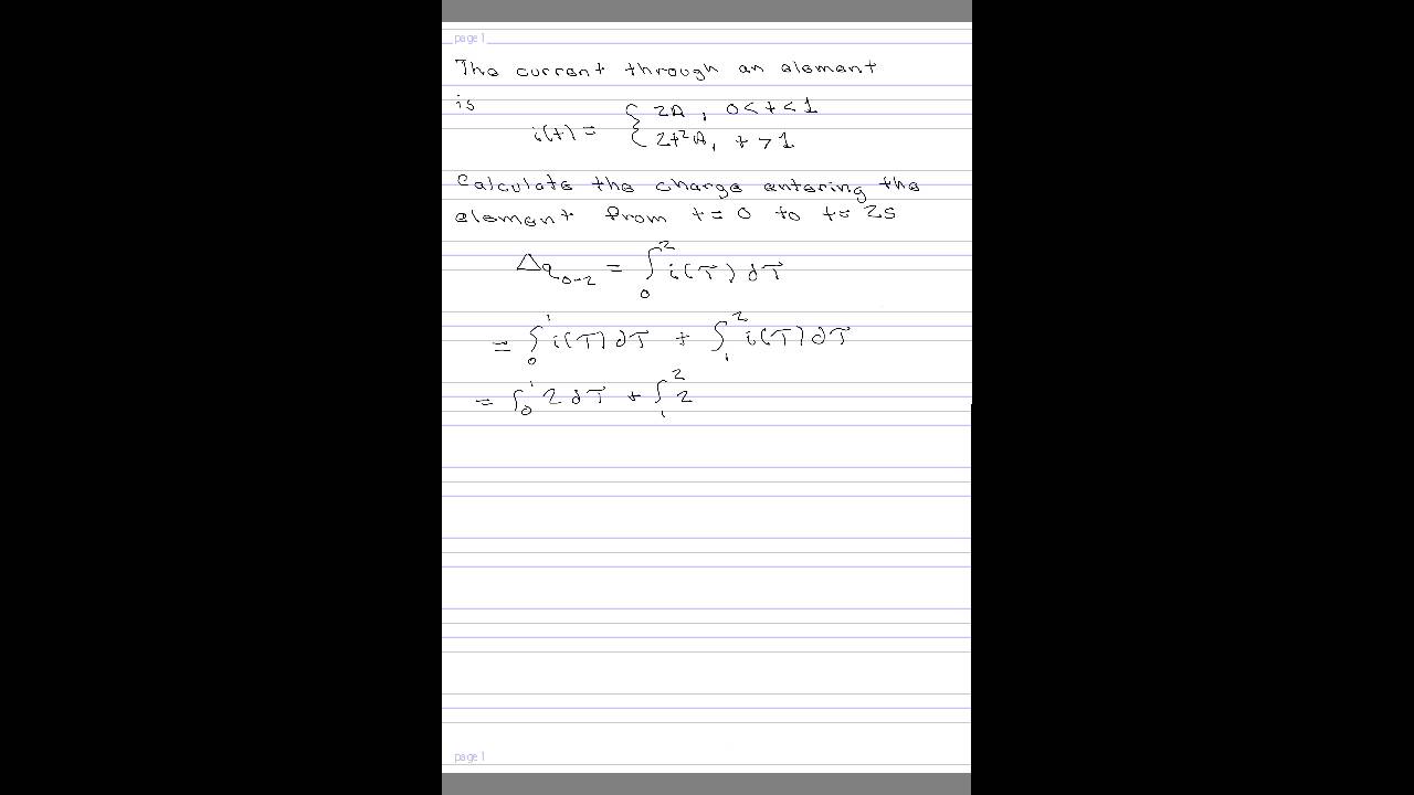Integral Relationship Between Charge and Current