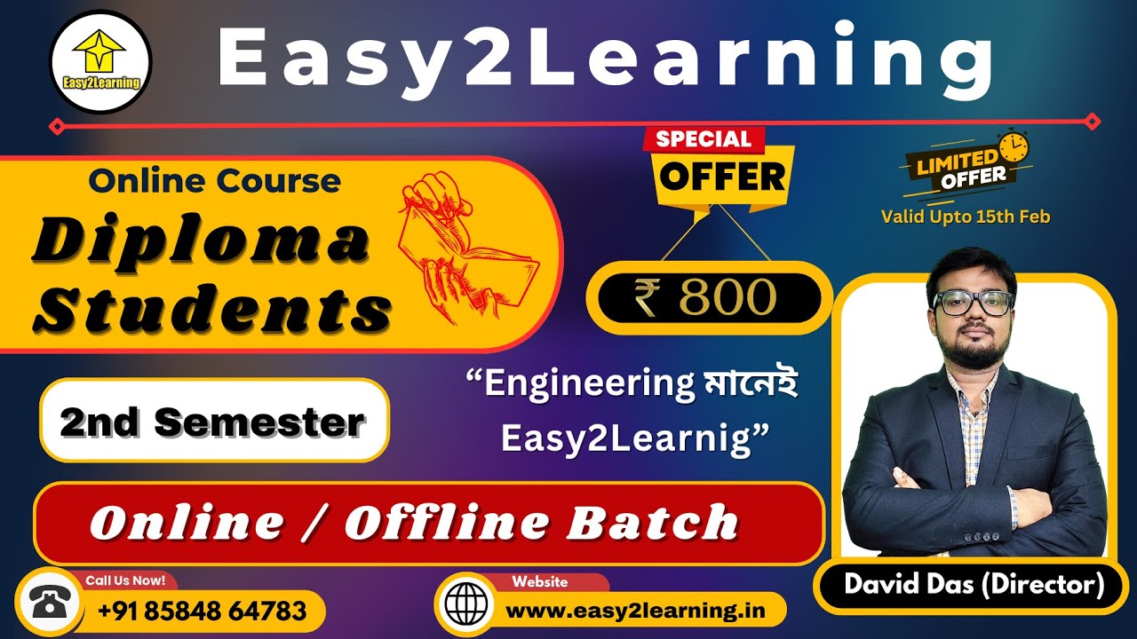 Diploma 2nd Sem Online & Offline Course | FullCourse 800/- | Easy2learning