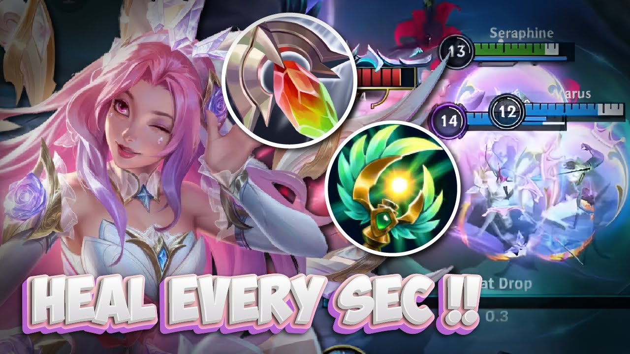 HEAL EVERY SEC!! Insane Shielder Crystal Rose Seraphine Gameplay // Wild Rift (Build+Runes)