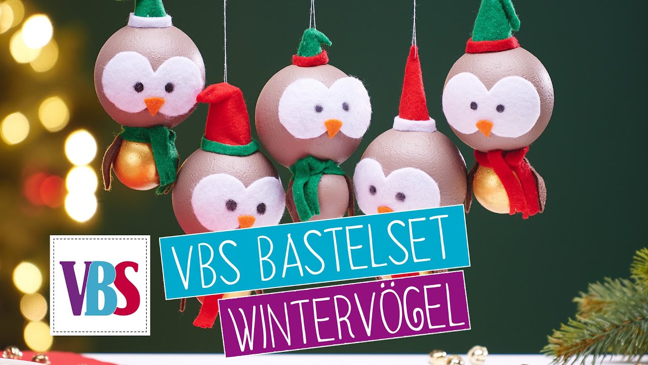 Bastelidee für die Weihnachtszeit - VBS Bastelset Wintervögel