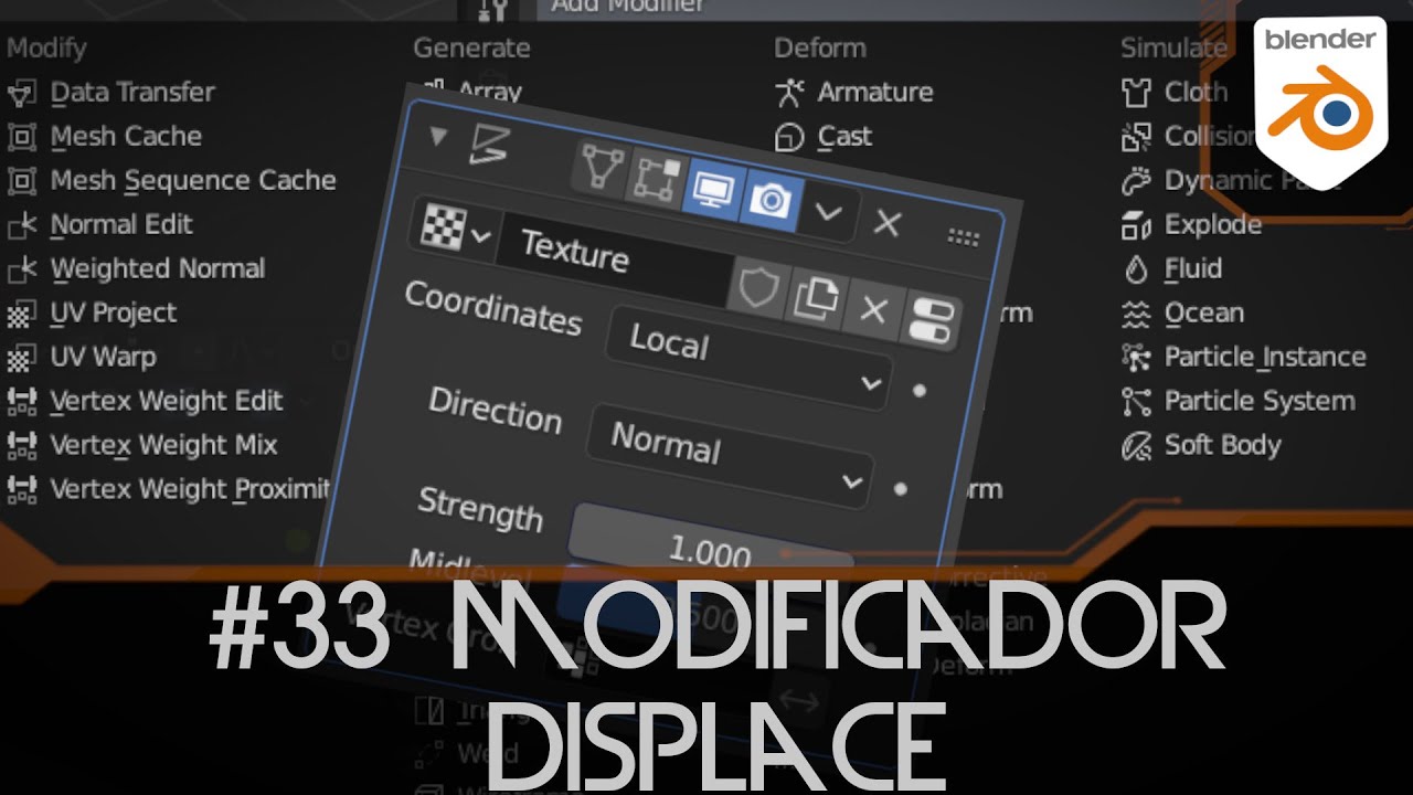 #33 Displace Modifier en Blender 2.9 - Modificadores Blender