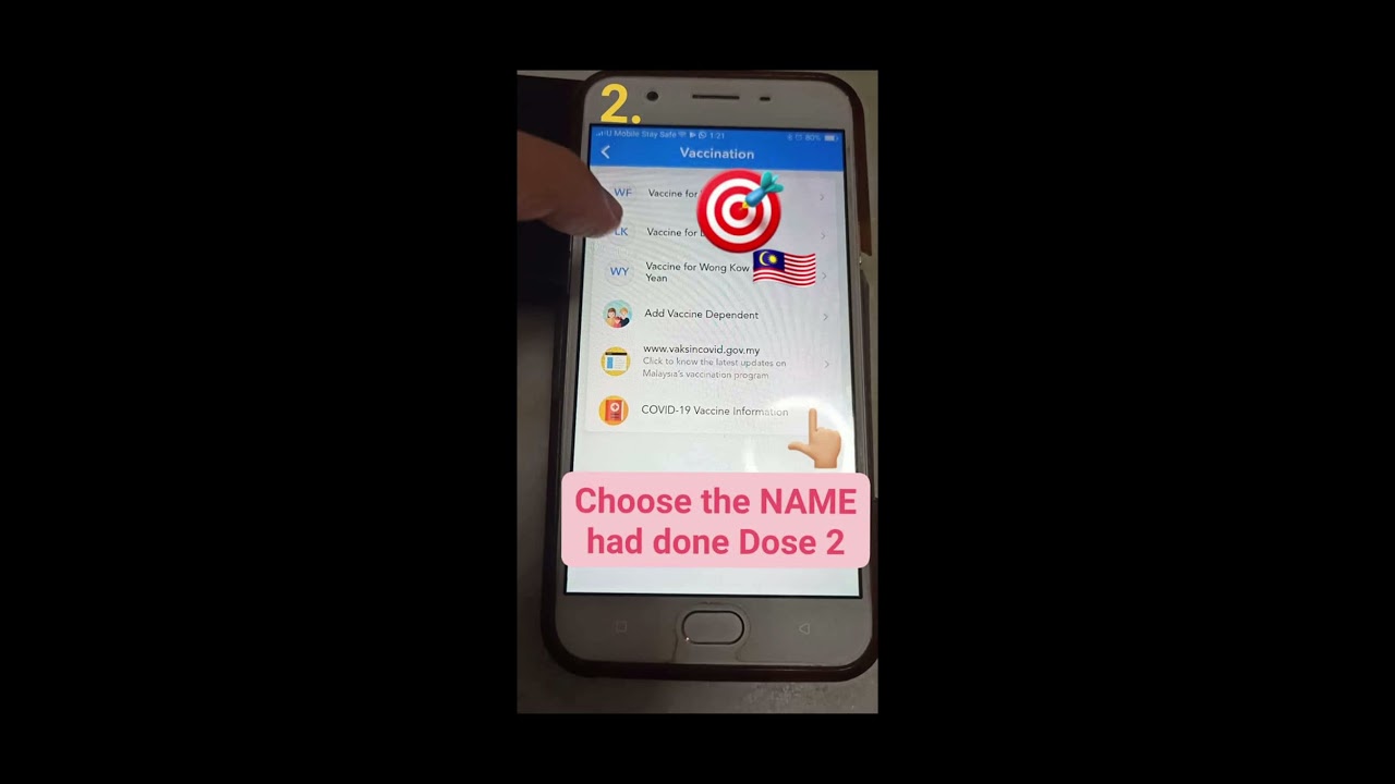 Vaccination digital certificate upload tips @MySejahtera.