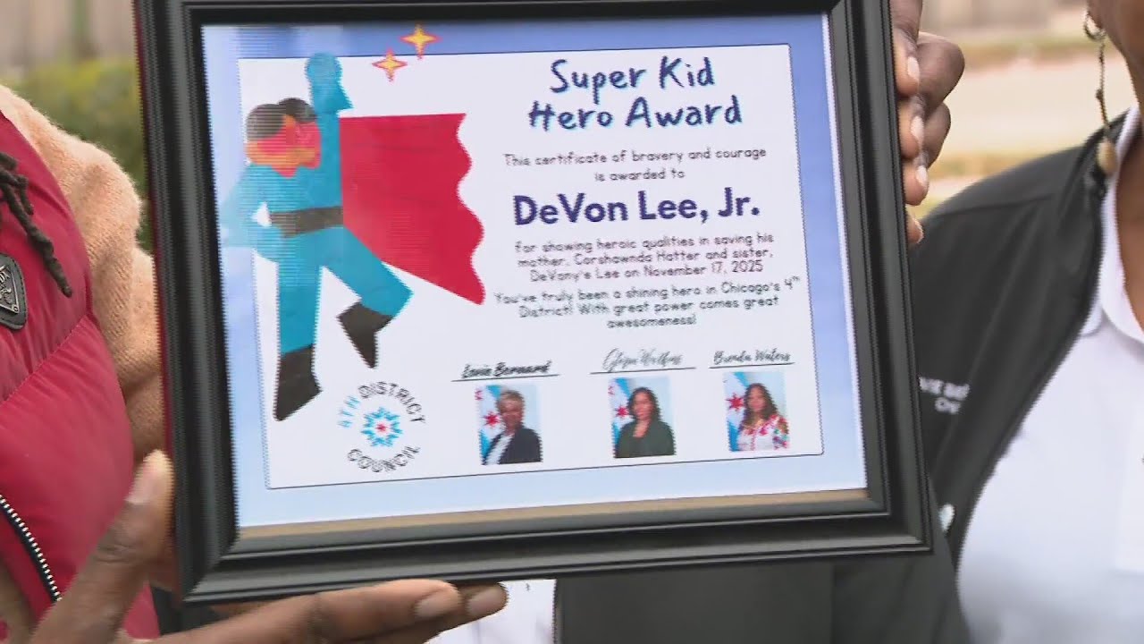 Nine-year-old boy honored after students attacked him, his mother near Chicago school