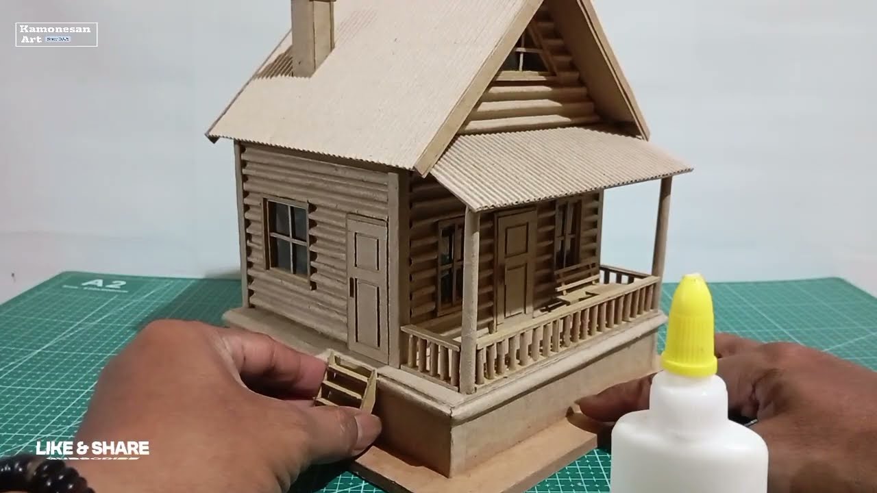 Miniature House from Recycled Cardboard 🏡🔥 | DIY Cardboard Craft That Looks Real!