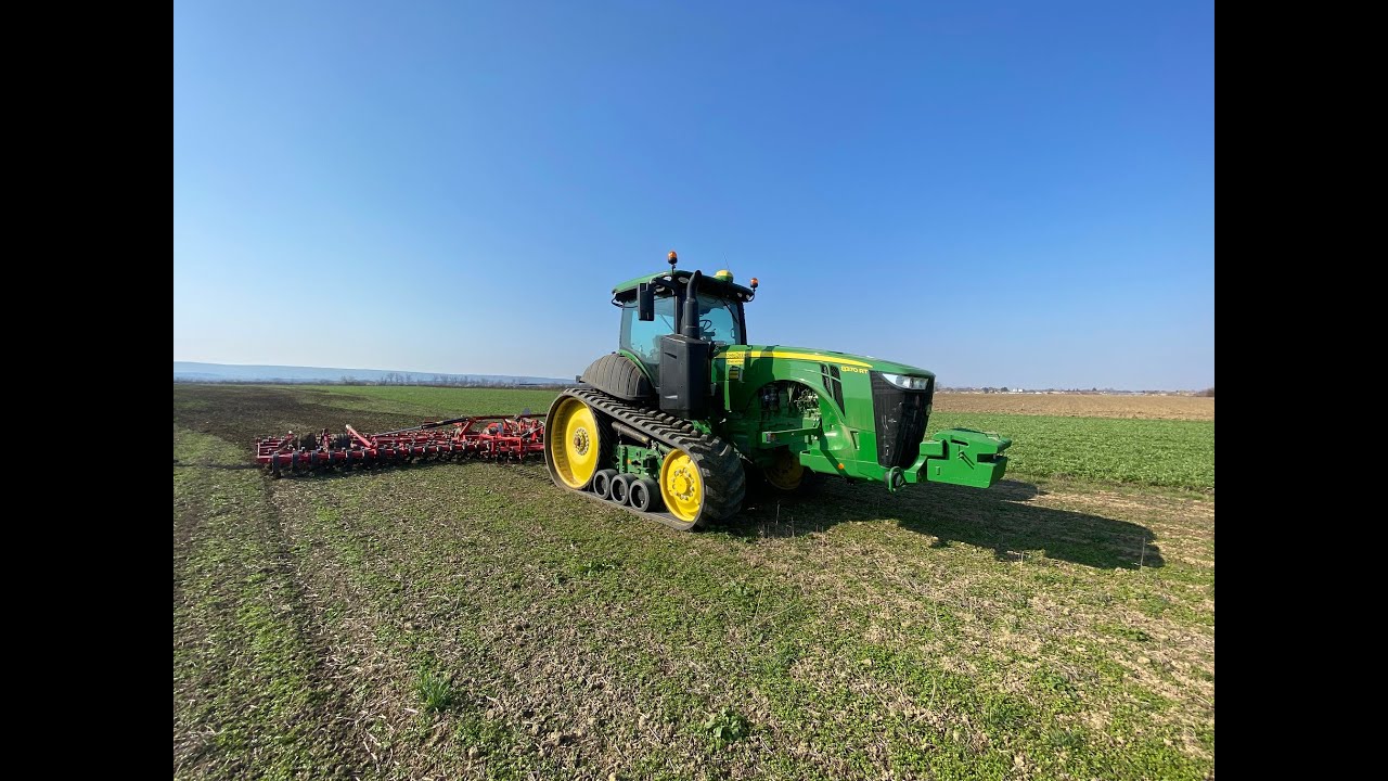 🇧🇬🦌John Deere tractor 8370RT working on a field+Vaderstad NZ 1000! Страхотна машина в действие!!!