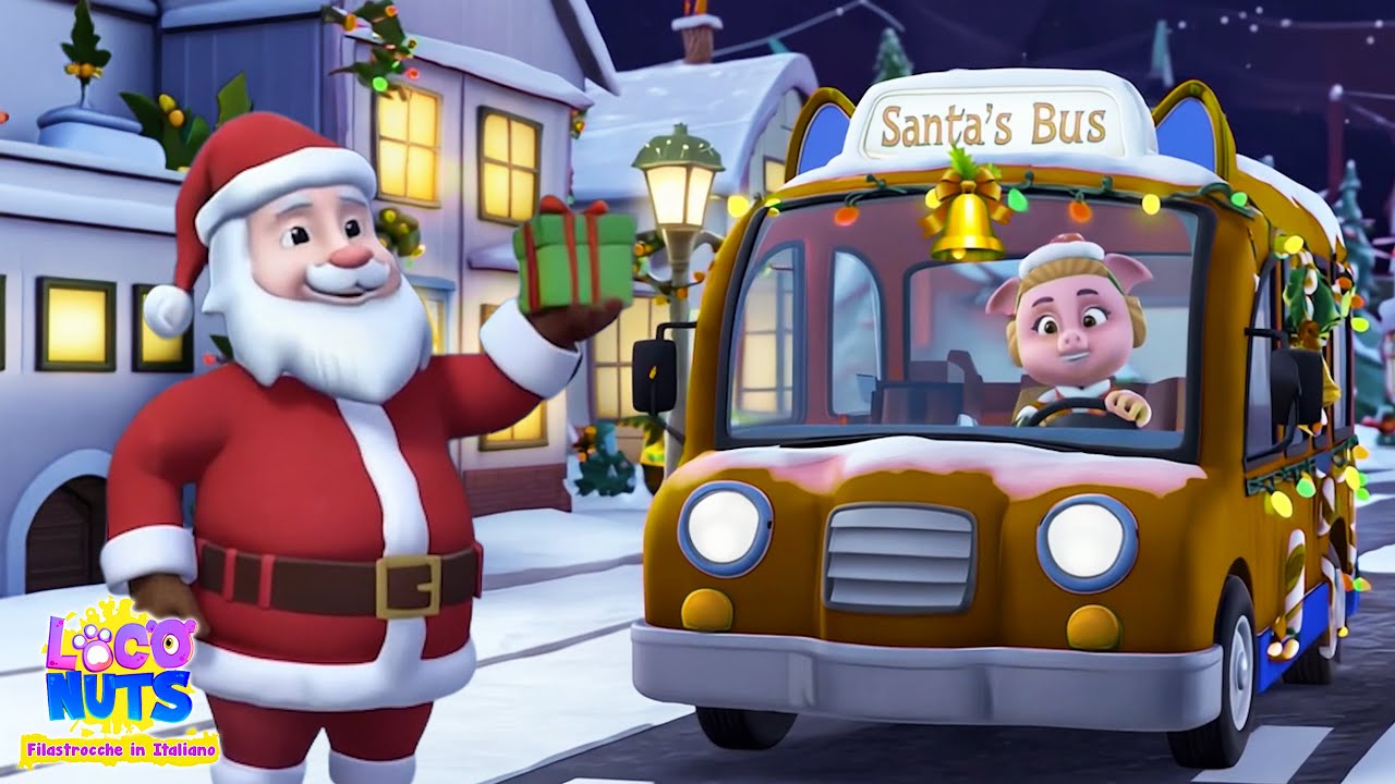 Le Ruote di Natale Sull'Autobus Video Animato per Bambini e Altre Canzoni