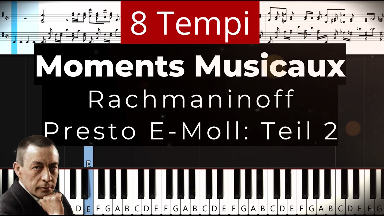 Moments Musicaux Presto RACHMANINOFF | Part 2 Piano Tutorial 🎹 Klavier lernen 🎵 Felicitas Falke 🎵