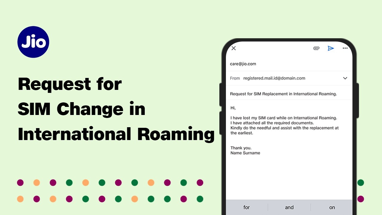 Request SIM Change for your Jio Number while in International Roaming (IR)
