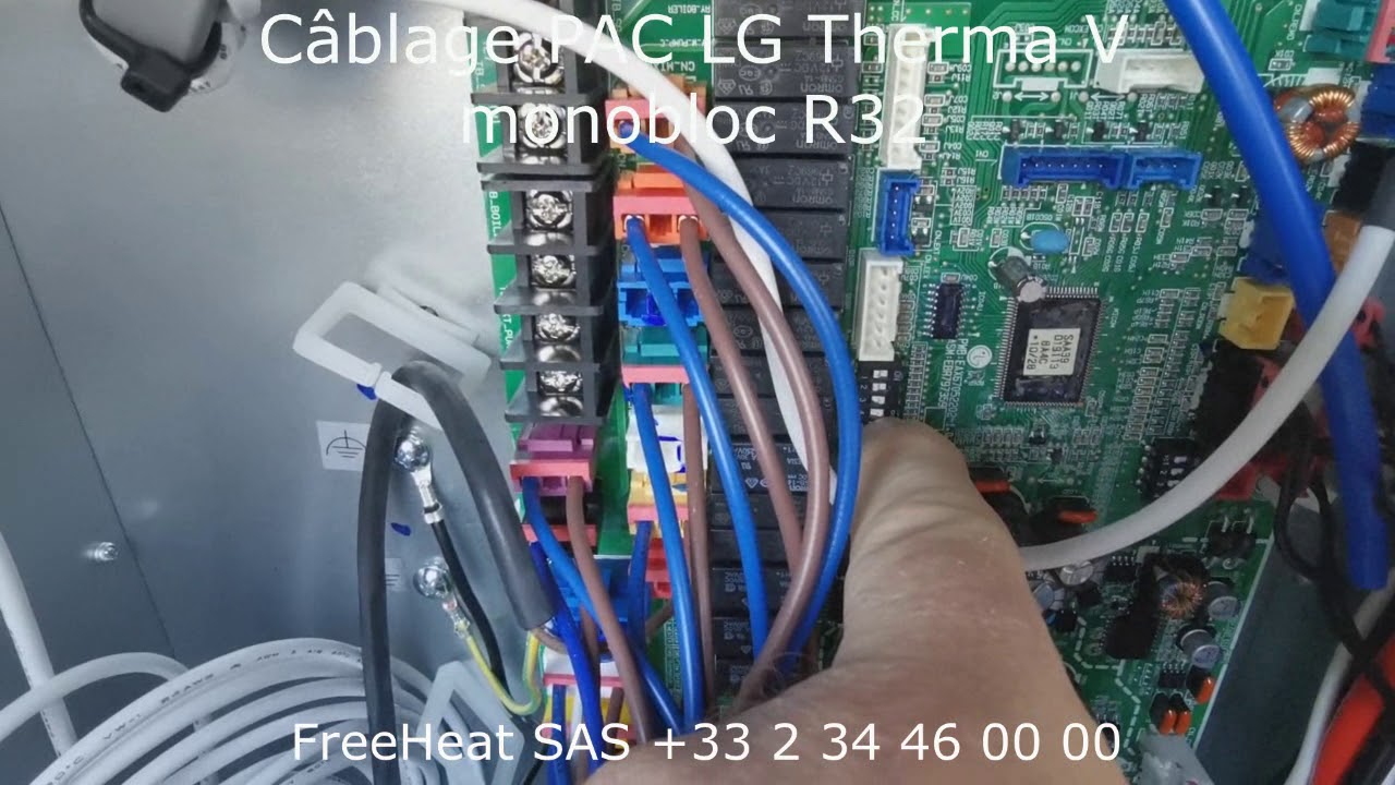 Câblage de la pompe à chaleur LG Therma V monobloc R32 (avec son)