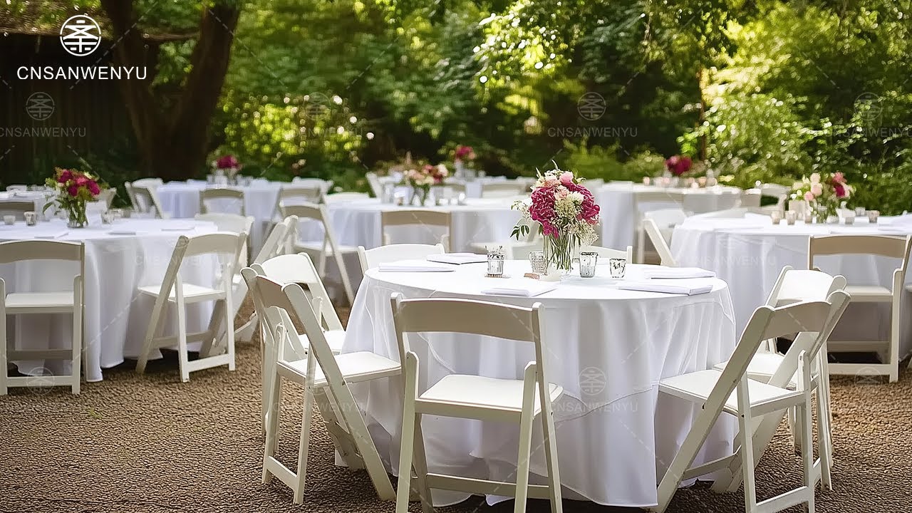 🔥 Cnsanwenyu Outdoor Folding Tables & Chairs 🔥 | Weatherproof Banquet Furniture |