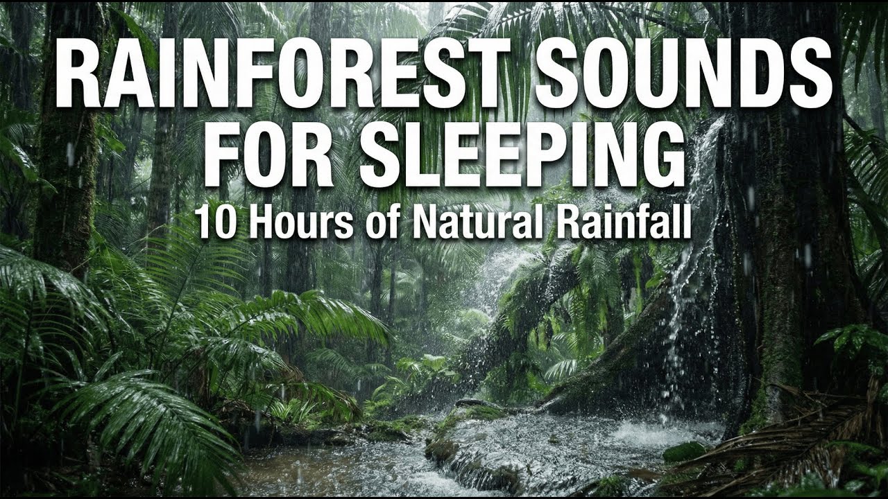 Rainforest Sounds for Sleeping and Deep Relaxation | 10 Hour Natural Rain