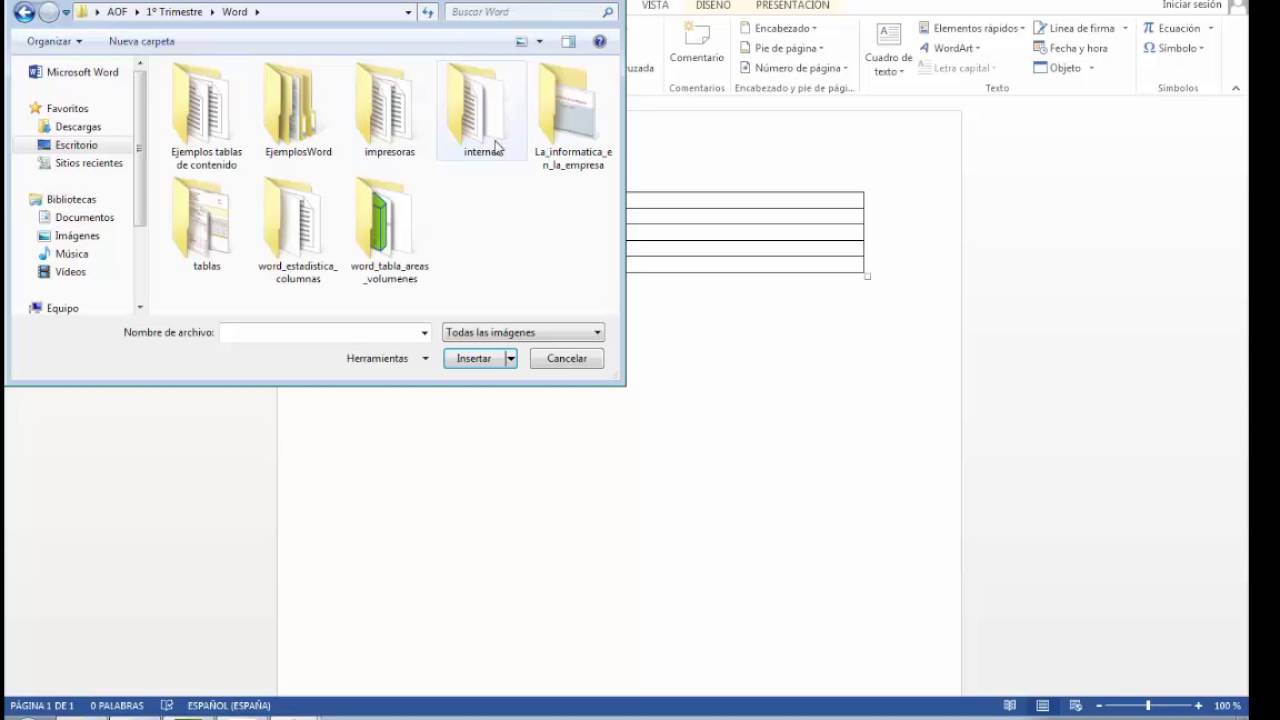 Tutorial: Insertar imagenes en una tabla de Word