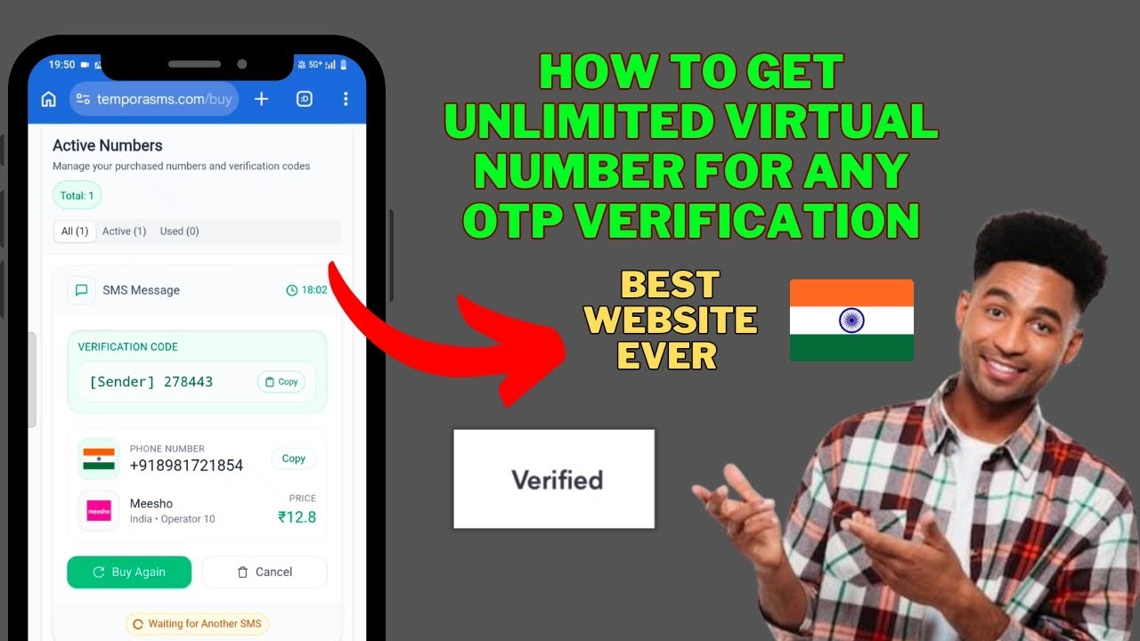 How to get Virtual number for OTP verification || NEW BEST WEBSITE EVER || FAKE WHATSAPP ACCOUNT