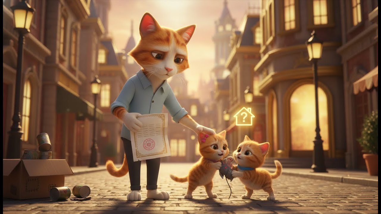 CAT MOMENTS -City Lights & TOMAS The Single Cat Dad’s Struggle in Golden Cat City
