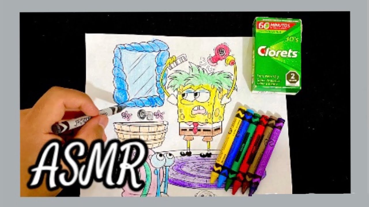 ASMR | COLOREANDO🖍CON CRAYOLAS Y MASTICANDO CHICLE🫦