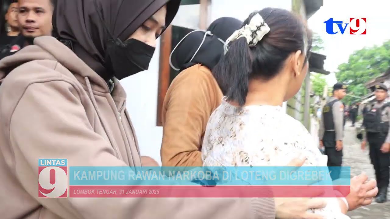 POLISI GREBEK KAMPUNG RAWAN NARKOBA DI LOMBOK TENGAH