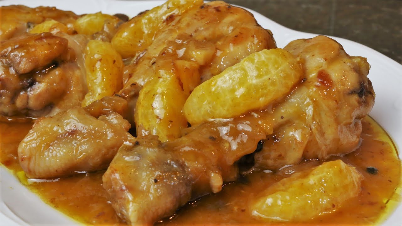 Muslos de pollo en salsa de mandarina