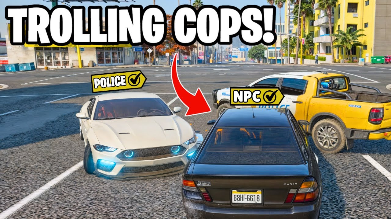 Trolling Cops with NPC Car in GTA RP!
