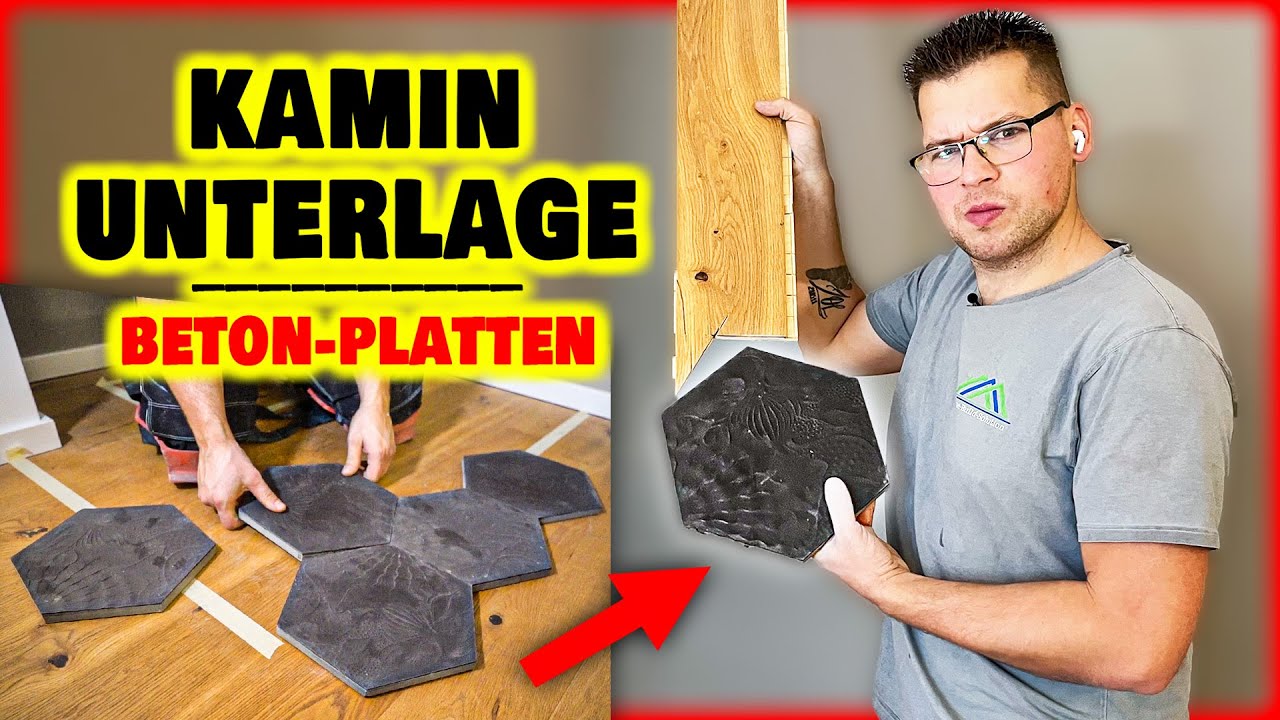 KAMIN UNTERLAGE mit BETON-PLATTEN als Funkenschutz! | Home Build Solution
