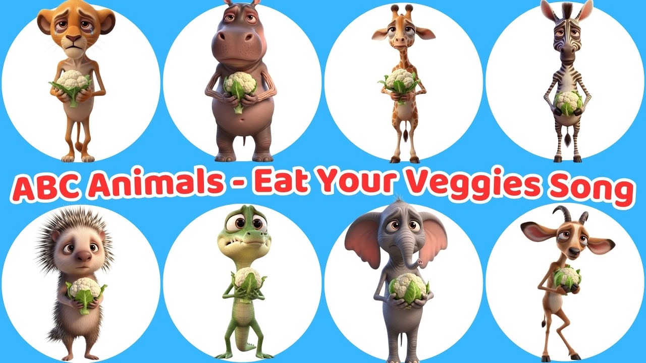 ABC Animal Veggie Song | Animals Eat Fruits & Vegetables To Grow Big & Strong | Kids Learning Fun