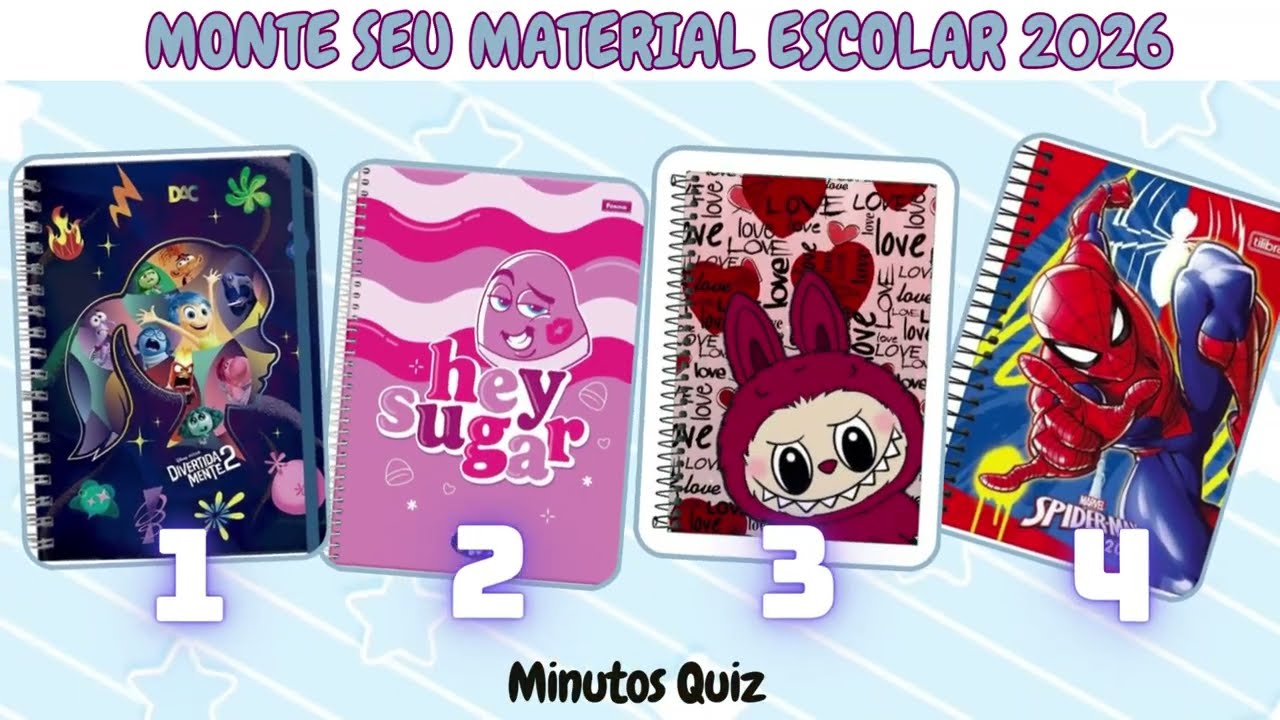 ✨ Monte seu Material Escolar 2026 🎒 ✏ | Minutos Quiz