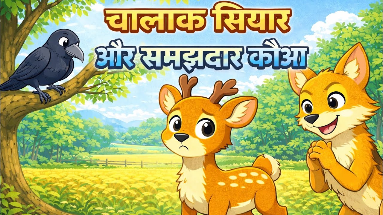 🐦‍⬛🦌🐺 चालाक सियार और समझदार कौआ | पंचतंत्र की कहानियाँ| Panchatantra Story| Bedtime Story| Moral Lok