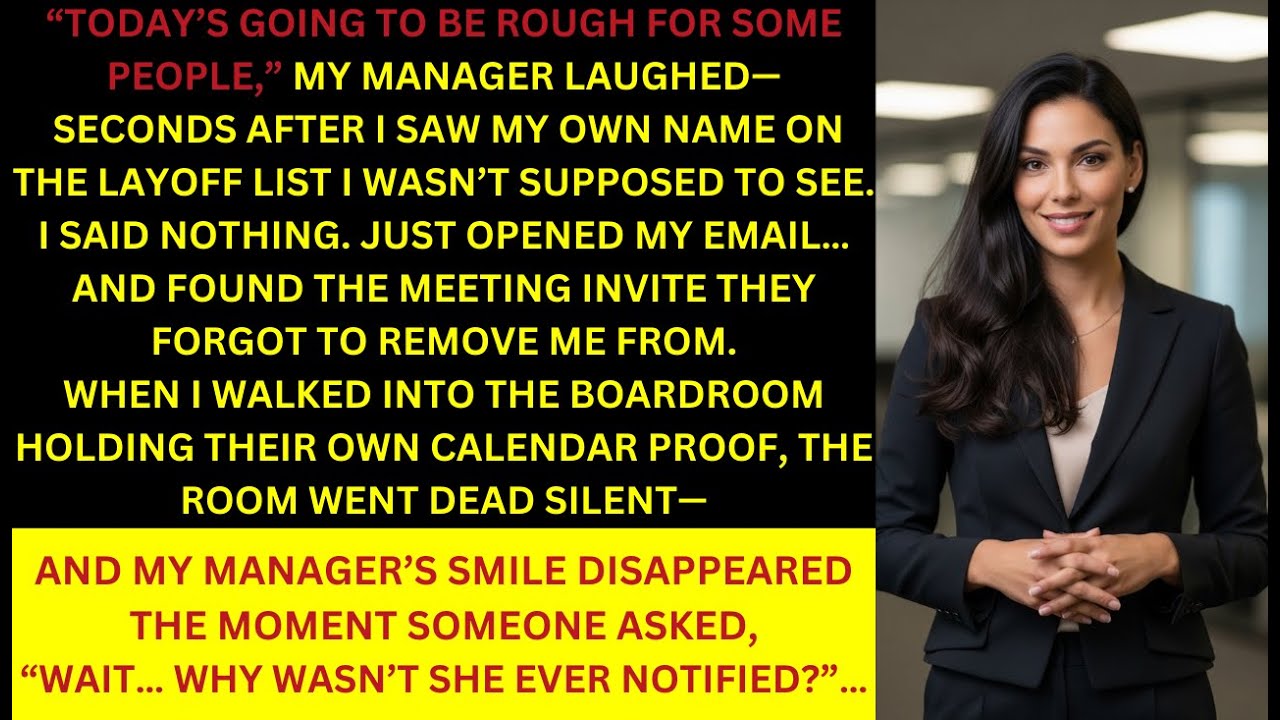 My Manager Scheduled Me for Layoffs I Wasn't Told About — So I Walked Into the Boardroom Holding....