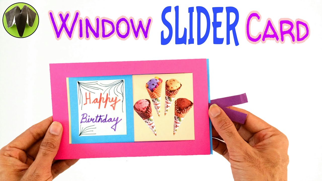 WINDOW SLIDER CARD - (Birthday theme) - DIY Tutorial by Paper Folds ❤️