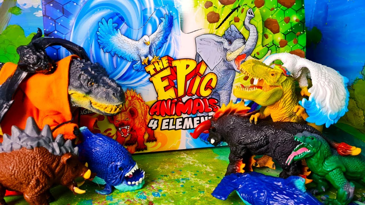 EPIC ANIMALS 4 Elementi 🔥🐃🧊 Arex e Vastatore giocano con loro!