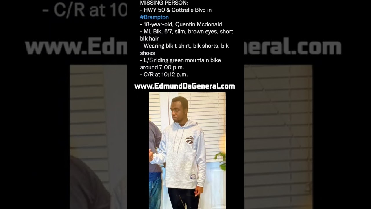 MISSING PERSON ALERT ⚠️| Quentin McDonald, 18 - Last Seen @ HWY 50 & Cottrelle Blvd @ 7:00 p.m