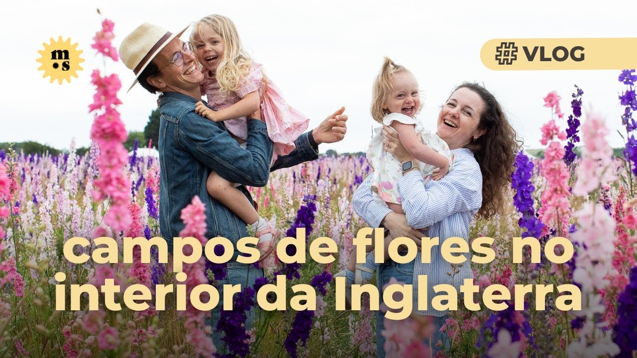 Passeio em um campo de flores no interior da Inglaterra, fizemos muitas fotos lindas! | Vlog
