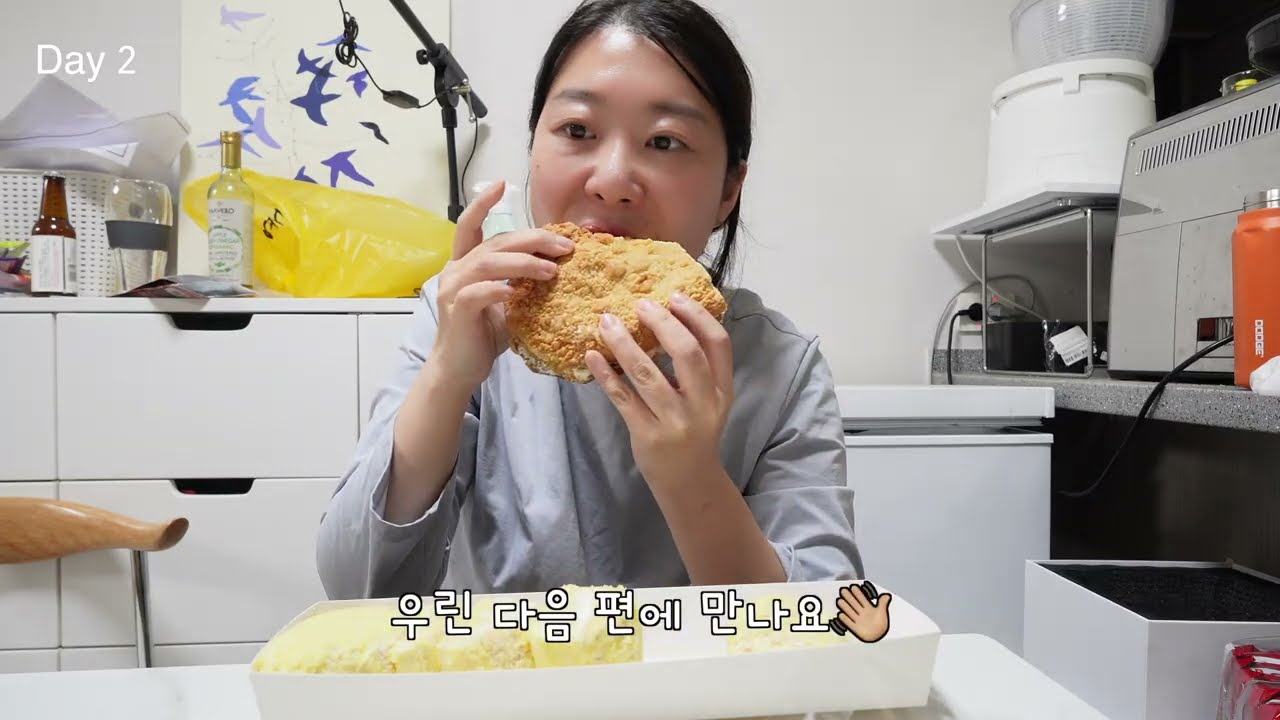브이로그 [먹방vlog] 주말에 무한 먹는 그런 거 있잖아요? 5km 뛰어서 삼겹살 먹으러 가기/ 맘모스빵 카스테라빵 모카빵