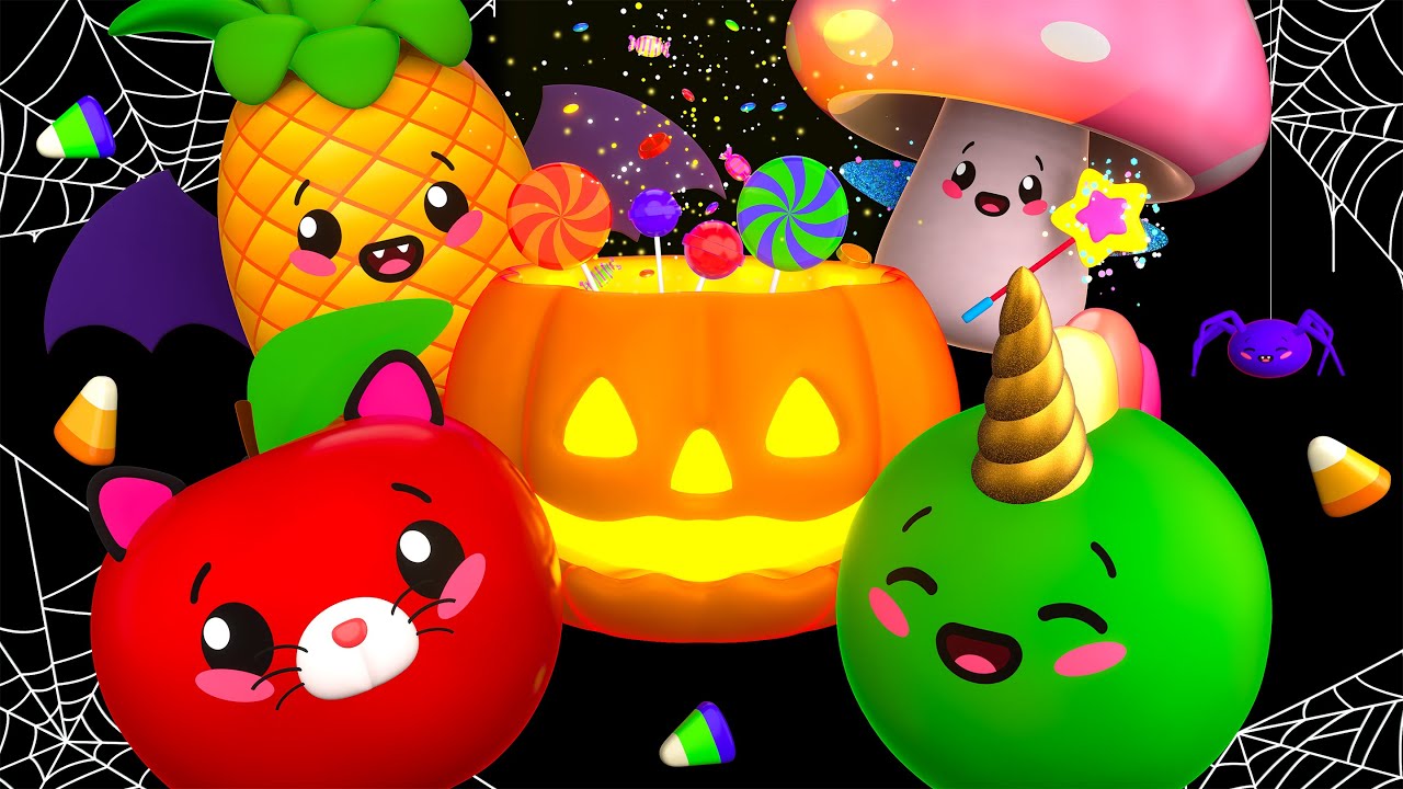 Spooky Magical Halloween Party! 🍎🕸️ Dancing Fruit & Veggies Visual Stimulation Baby Sensory Video