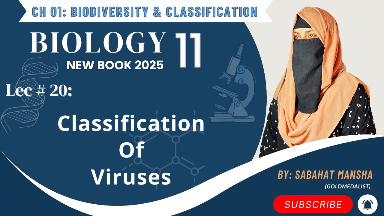 Classification Of Viruses  | 11th Class Biology New Book 2025 | Chapter 1 | Lecture 20