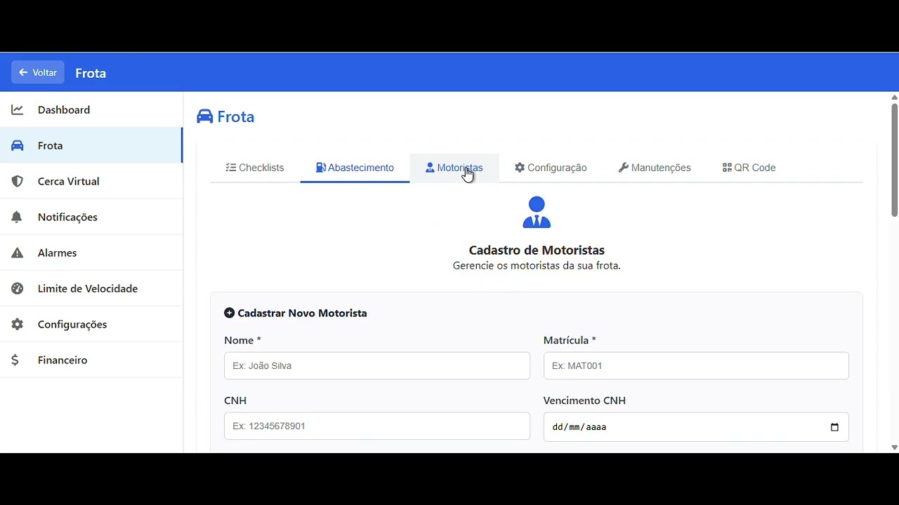 Sistema Radarlink atualização de novas funções
