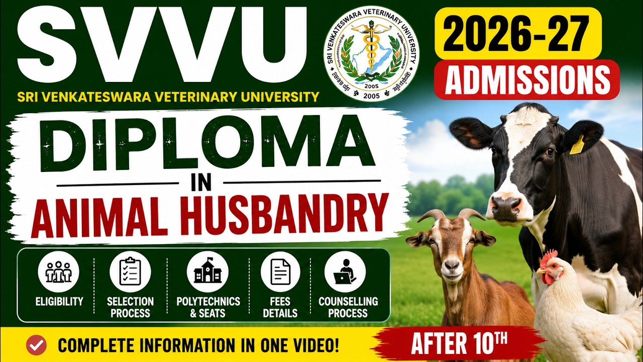 Animal Husbandry Diploma After 10th Class | SVVU Admissions 2026-27 Complete Guide