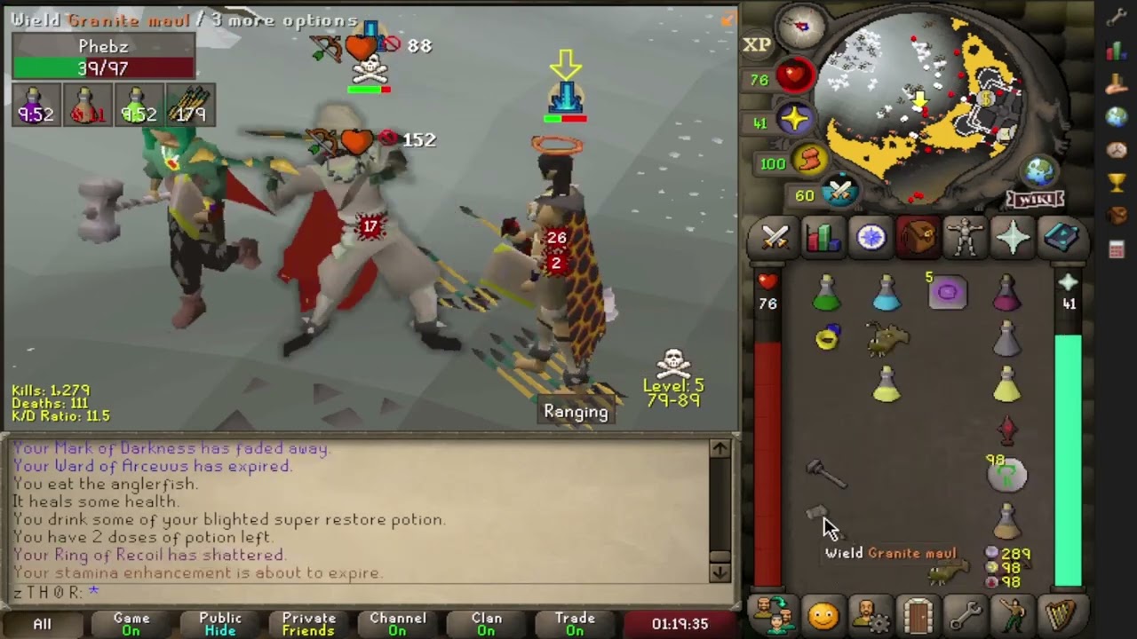 z T H 0 R - BH PK VIDEO #3 - | MAX 50 ATT 20 DEF BOUNTY HUNTER | BIG STACKS | OSRS |