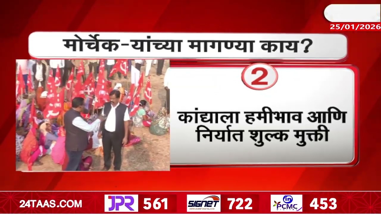 Adivasi Long March Nashik | 'लाल वादळ' नाशिकच्या वेशीवर, मोर्चात हजारो शेतकऱ्यांचा सहभाग