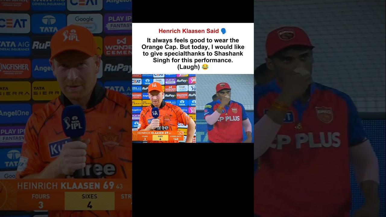 Heinrich Klaasen Gets Orange Cap  After Catch Drop by Shashank Singh