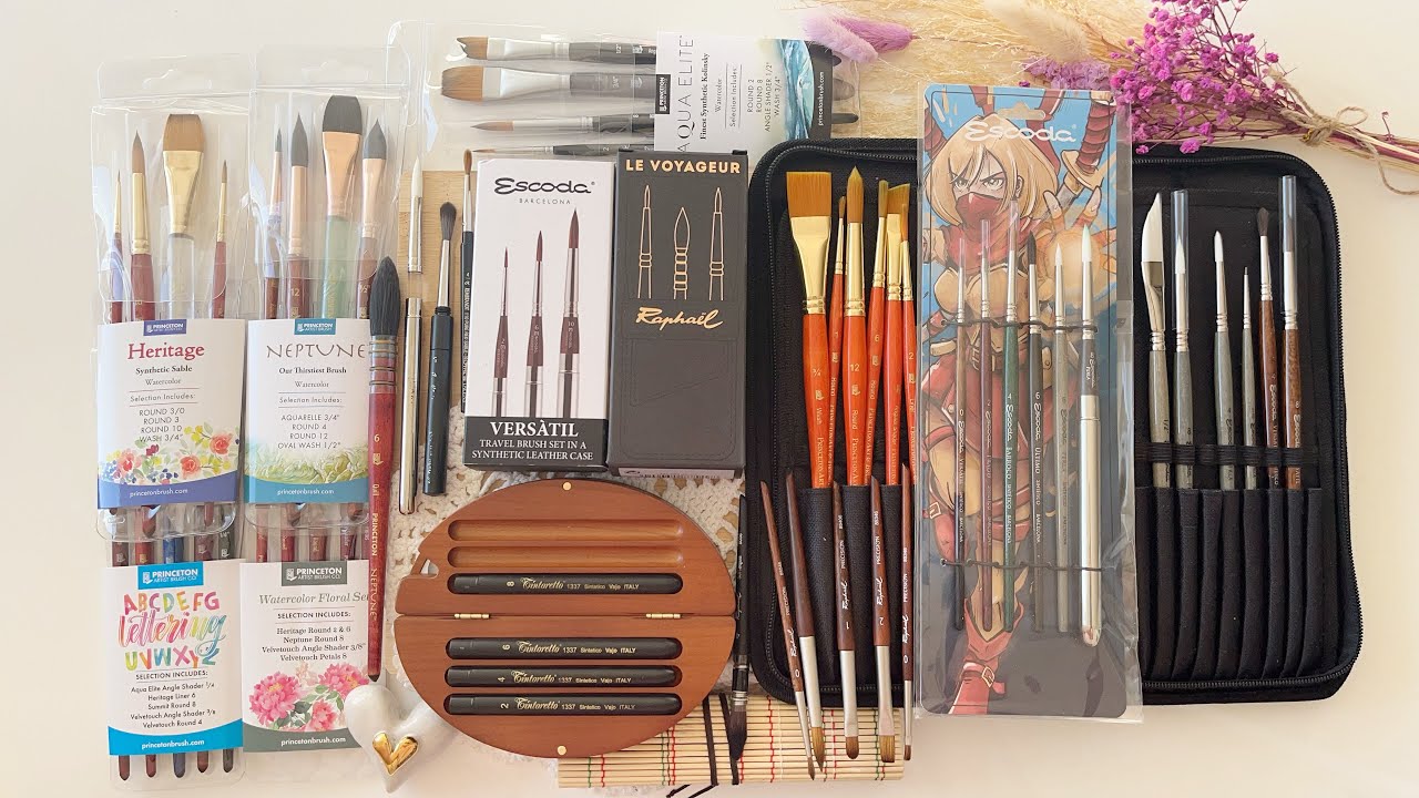 Watercolor Brush Collection Part2: Princeton Brushes, Escoda, Raphael Brush set, Tintoretto brushes+