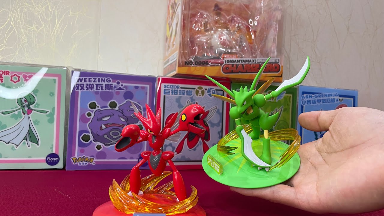 Mở hộp, review mô hình Funism Pokemon: Gigantamax Charizard, Scyther, Scizor, Weezing, ...