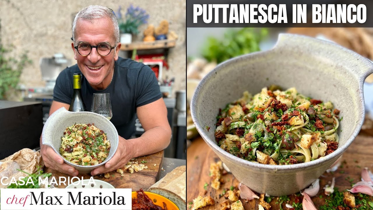 PASTA ALLA PUTTANESCA IN BIANCO - Ricetta VEGAN Facile e Veloce di Chef Max Mariola