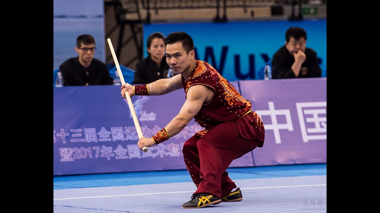 Men's Nangun 男子南棍 第1名 浙江队 王 地 9.70分 zhe jiang wang di 2017年全国武术套路锦标赛
