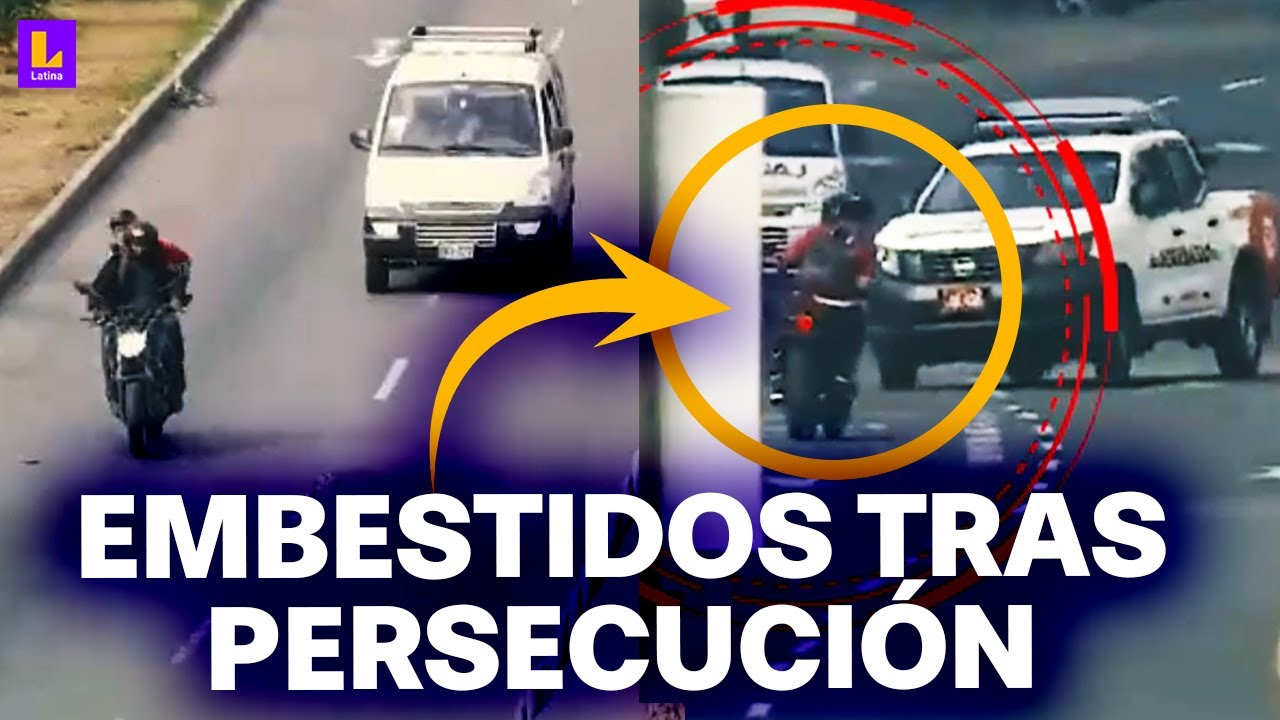 Delincuentes son embestidos por carro de serenazgo: Cámaras captaron robo, persecución y captura