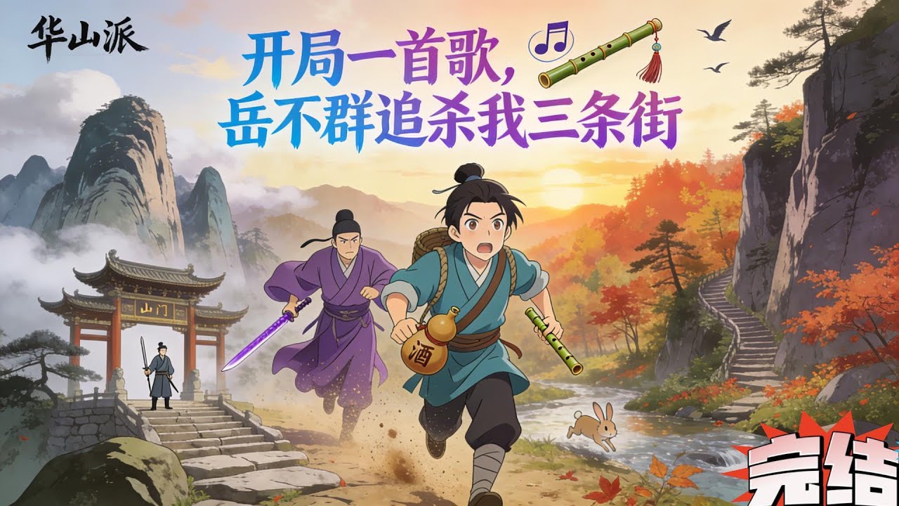 《开局一首歌，岳不群追杀我三条街》穿越武侠世界，苏辰开局就在武林盟主女儿的比武招亲上，高歌一曲《啊！五环！》。当场被暴怒的盟主岳不群追杀三条街！ #推文#穿越#武侠