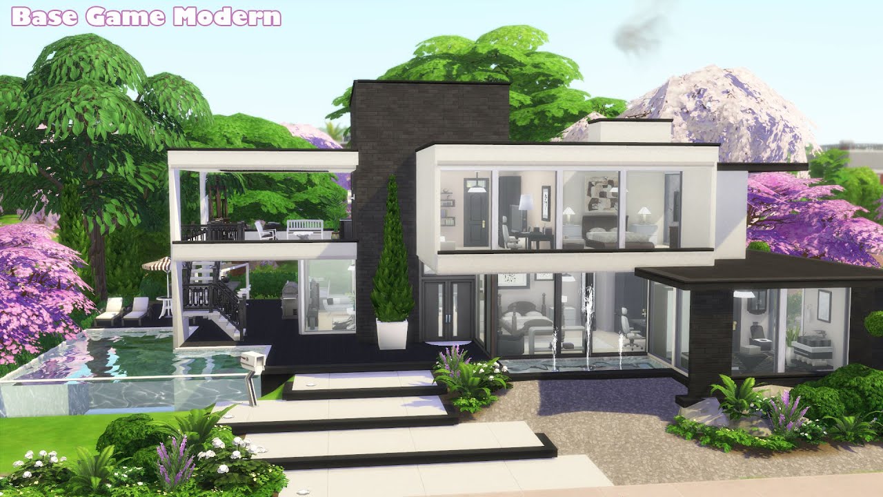 Modern Villa 🌸 | Base Game | No CC | The Sims 4 Speed Build